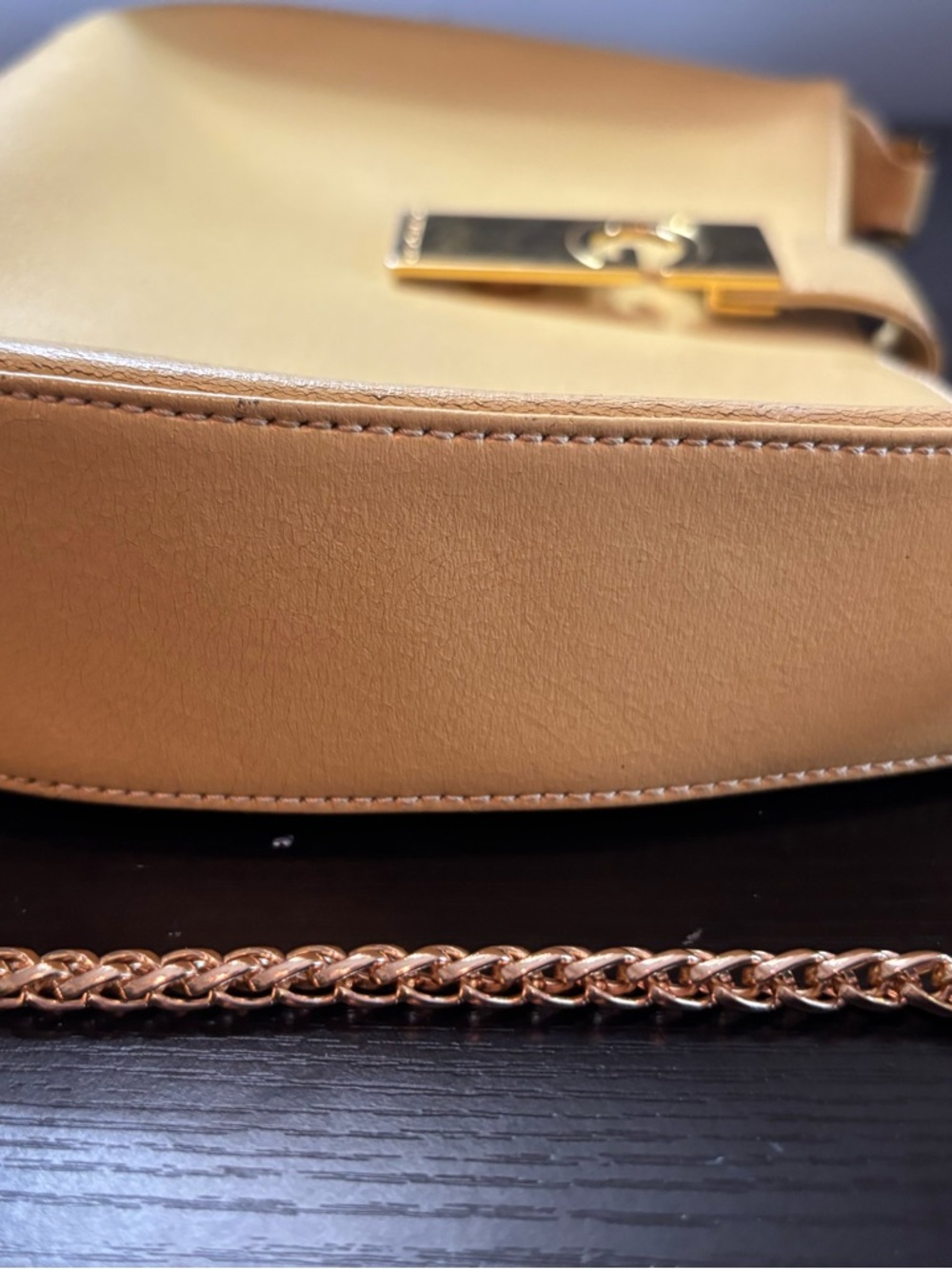Authentic Vintage Givenchy Leather Shoulder Bag - Custom Chain - Picture 4 of 10
